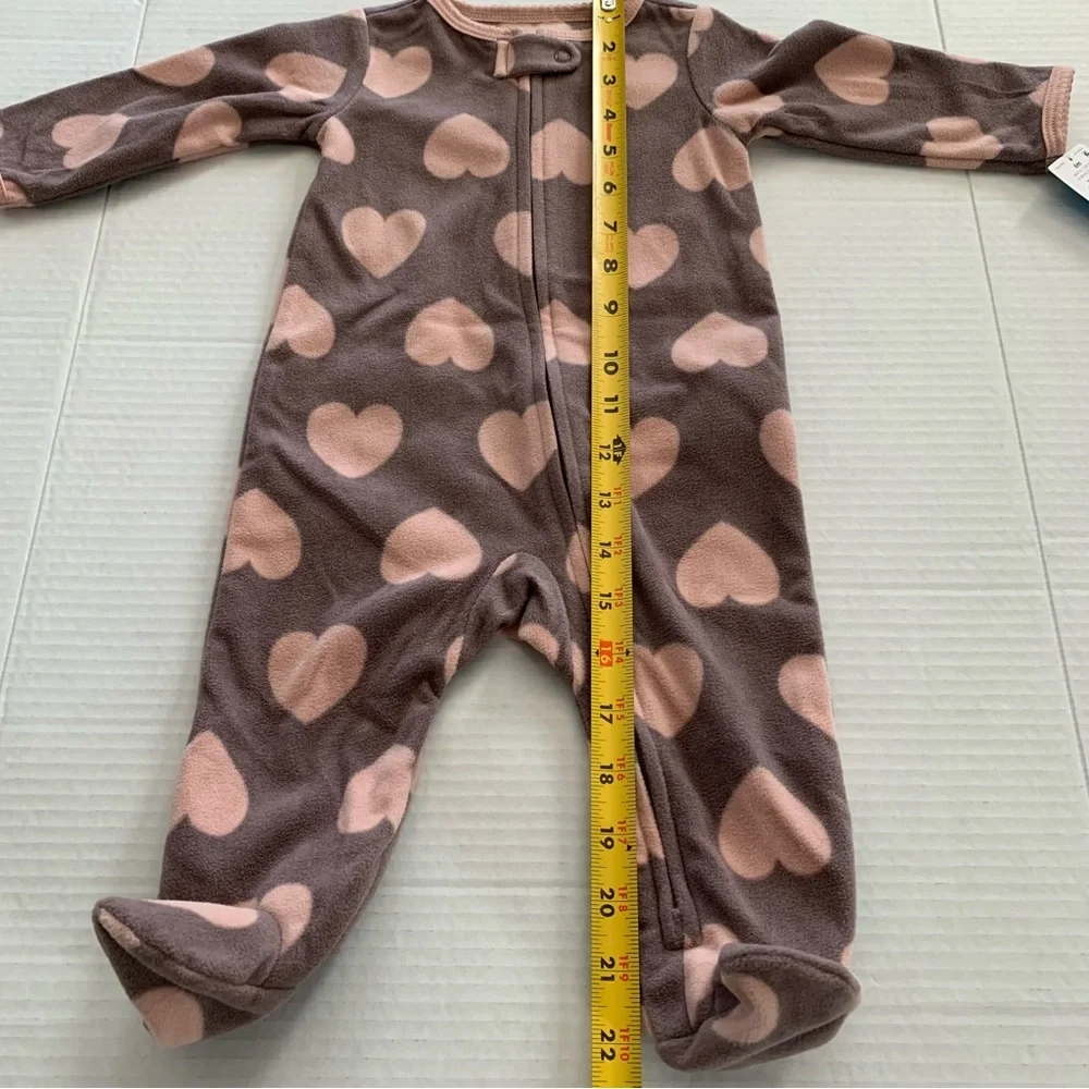 🦚2/$18 Carter’s Heart 2-Way Zip Cotton Blend Sleep & Play Pajamas - Picture 15 of 15